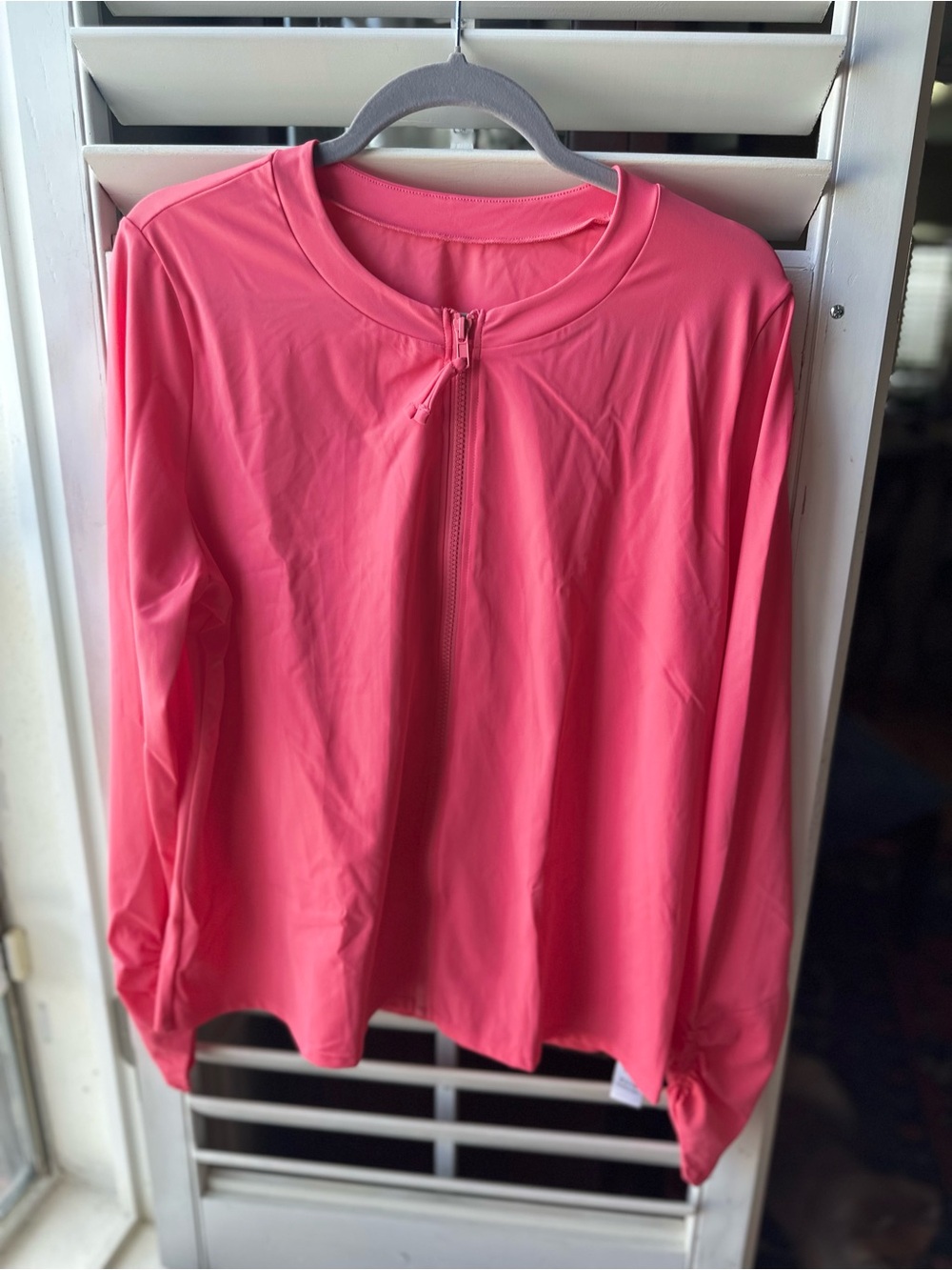 Belle by Kim Gravel Coral Zip-Front Swim Coverup